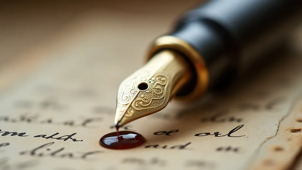 Vintage Conway Stewart pen on parchment