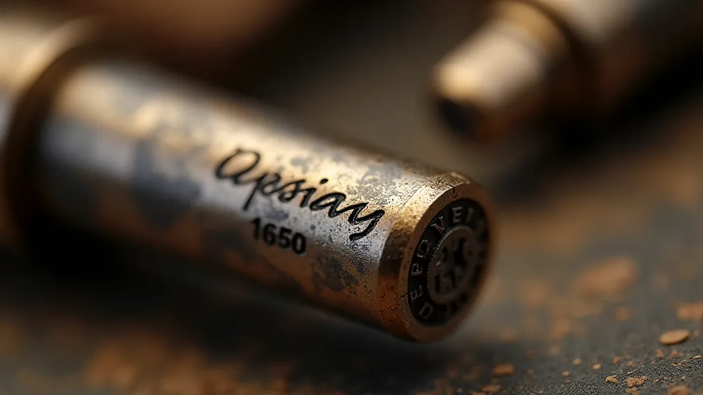Close-up of an engraved name on a restored pen.