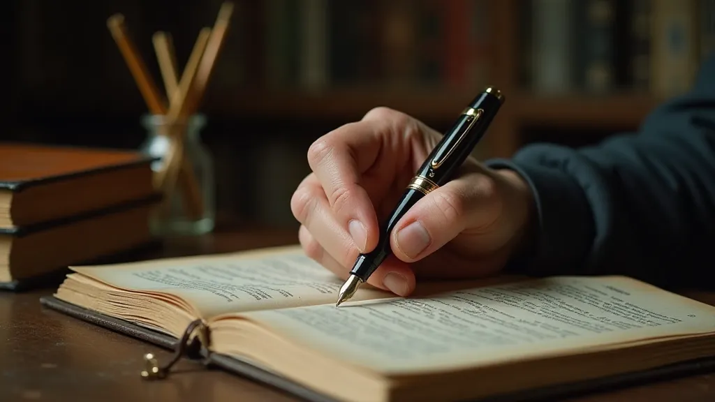 Hand holding a restored pen