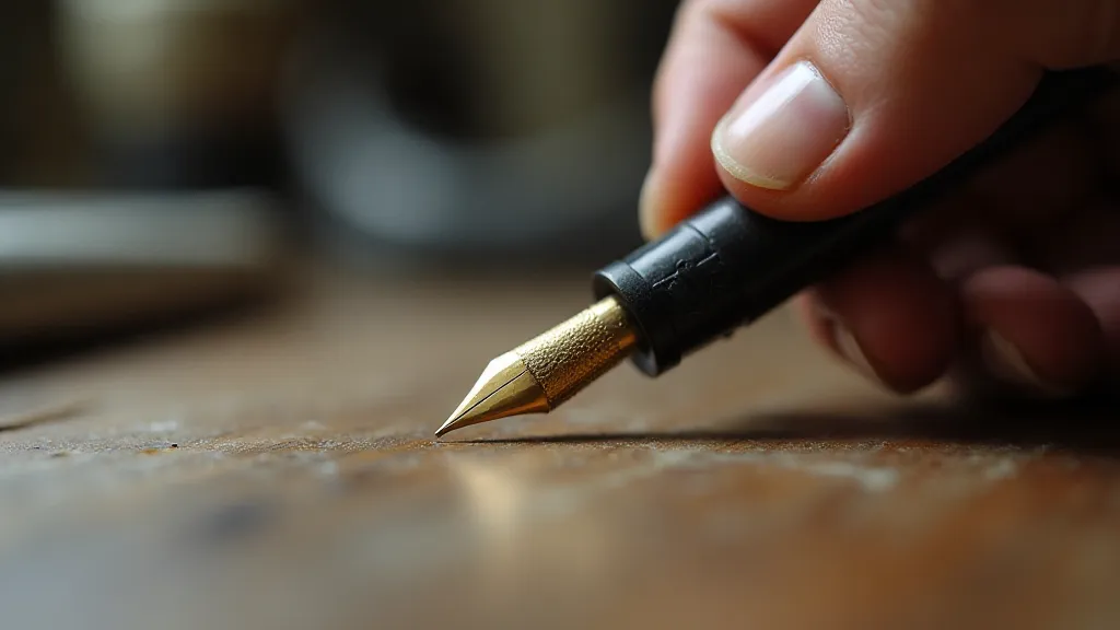 Calligraphy pen nib adjustment process