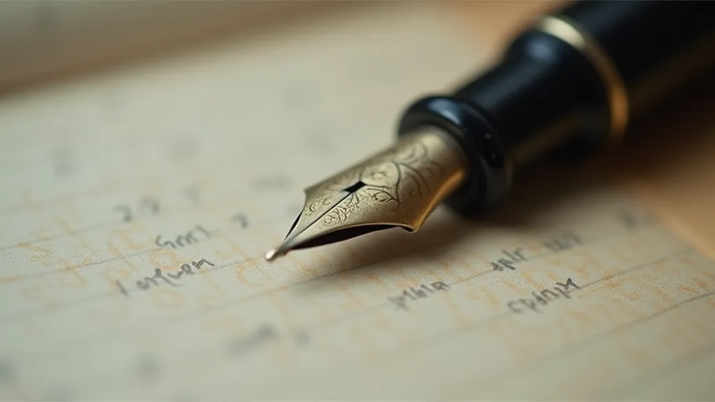 Restored vintage pen poised to write