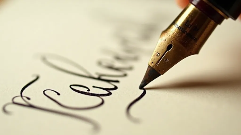 Restored vintage pen writing on paper