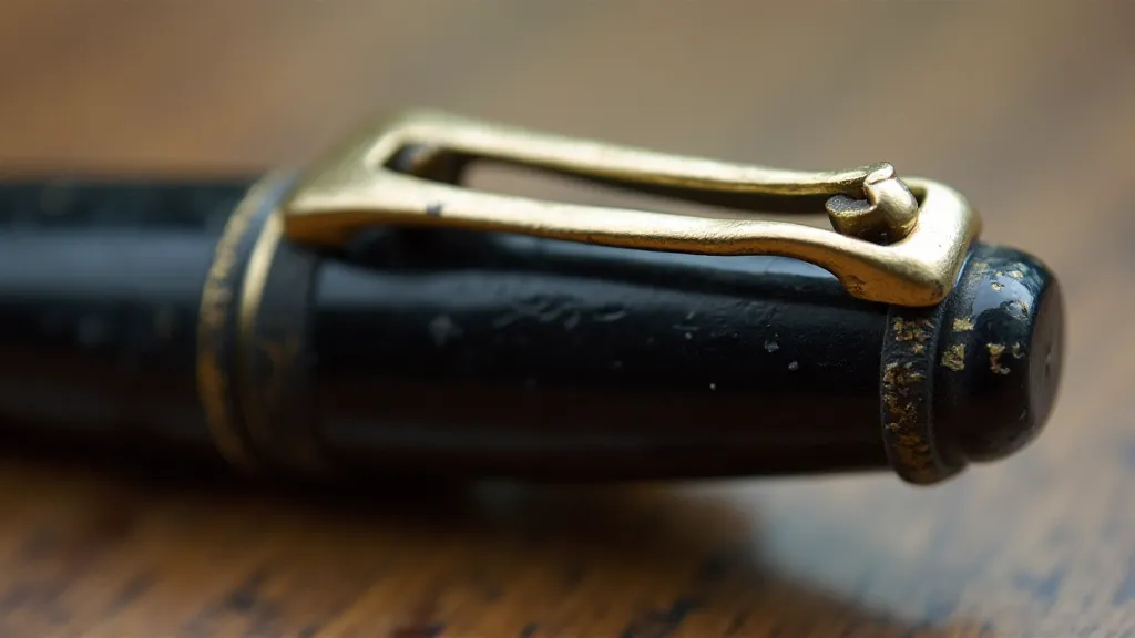 Vintage pen cap showing the gold clip.