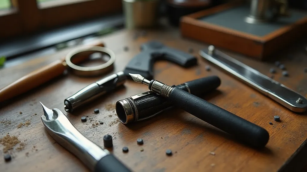 Vintage Sheaffer pen disassembled for restoration
